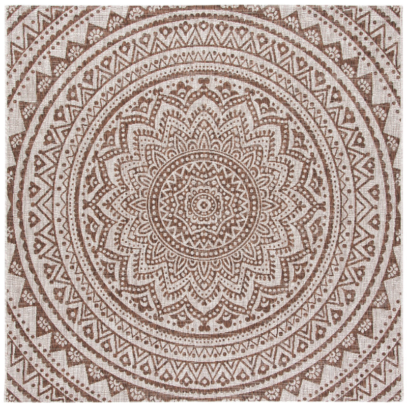 Amedee Performance Floral Indoor/Outdoor Area Rug, Square 9'