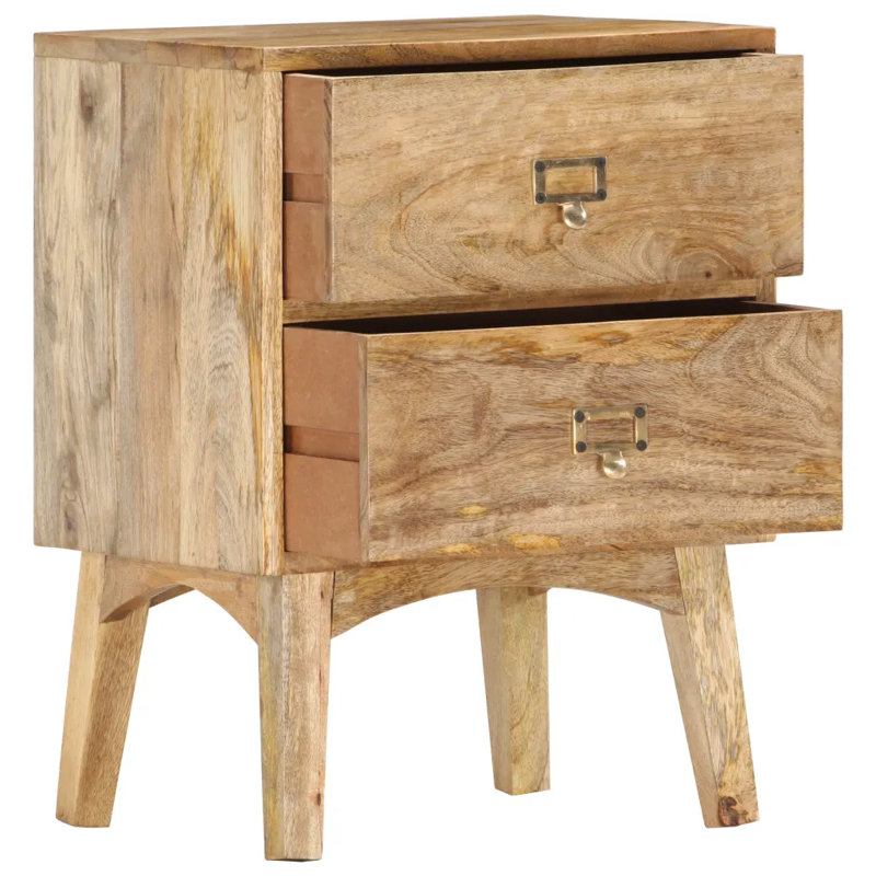 Commer 40cm W Solid Wood Bedside Table