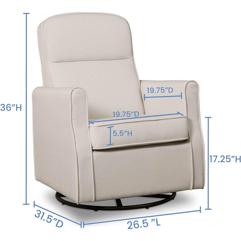 Delta Children Blair Slim Nursery Glider Swivel Rocker Chair, Cream