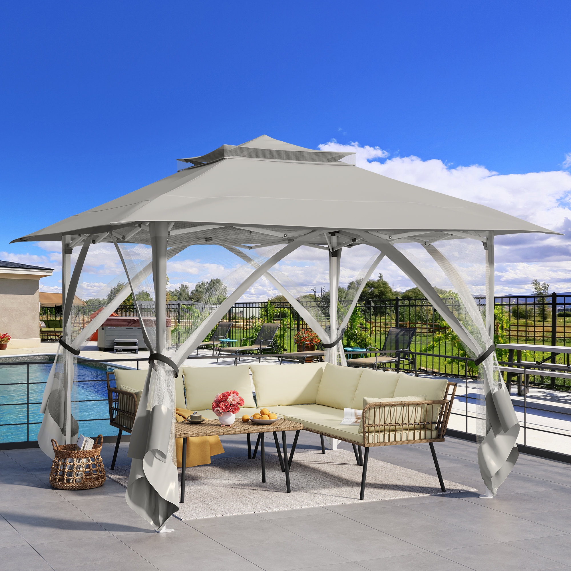 Edrosie Inc Steel Pop-Up Gazebo With Soft-top and Canopy & Reviews ...