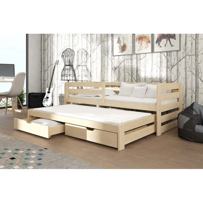Bergson 135 X 190cm Standard with Storage Included with Trundle Included, Pine