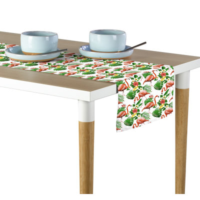 Ilani Tropical Flamingos Table Runner
