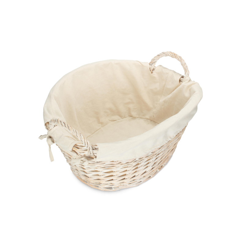 Wicker Laundry Wash Basket with Lining