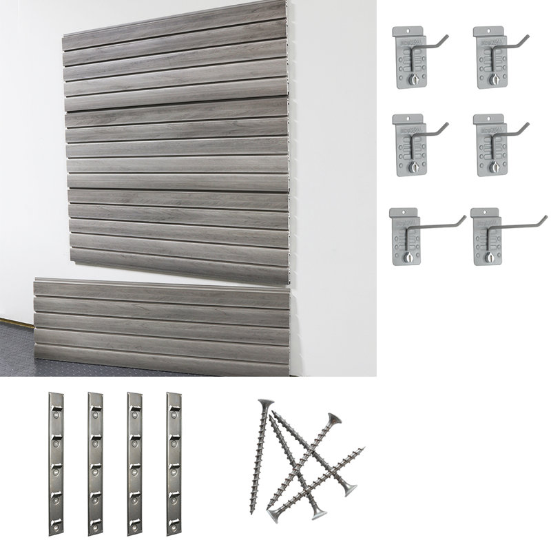 Slatwall Medium Heavy Duty Starter System, Barnwood Gray