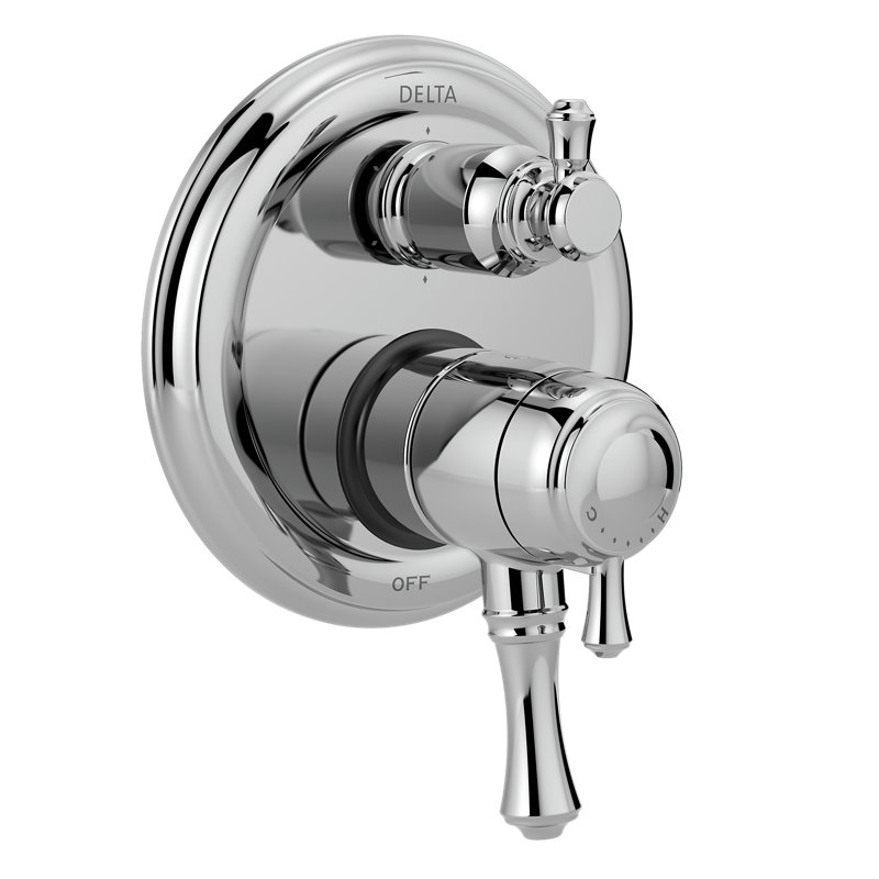 Garniture de valve à pression équilibrée avec poignée double Cassidy, Chrome chrome