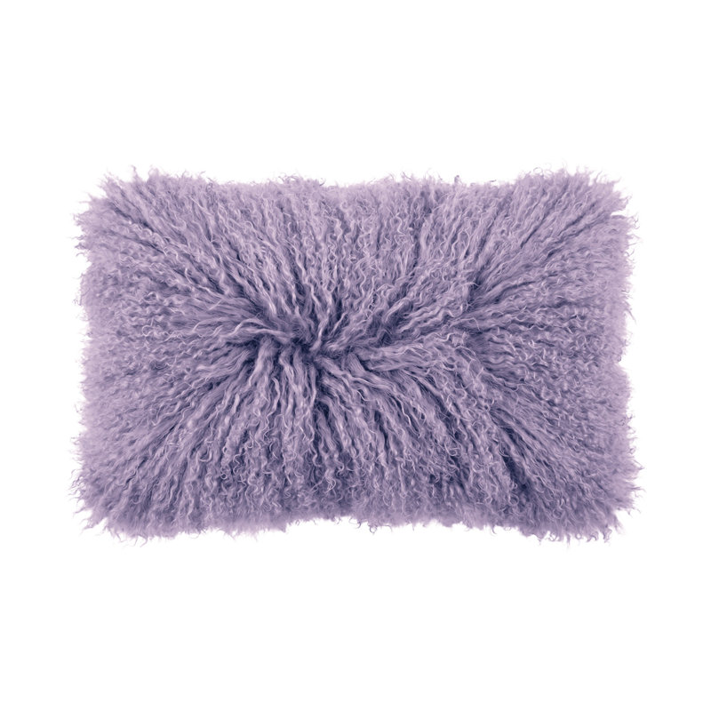 Tibetan Lamb Sheepskin Pillow by Outpost Original, 18" x 10", Lavender