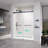 56-60*76 " Double Sliding Opening Frameless Design Soft-Close Shower Door With Premium (8Mm)Thick Tampered Glass And Easy-Cleaning Coating-124402528