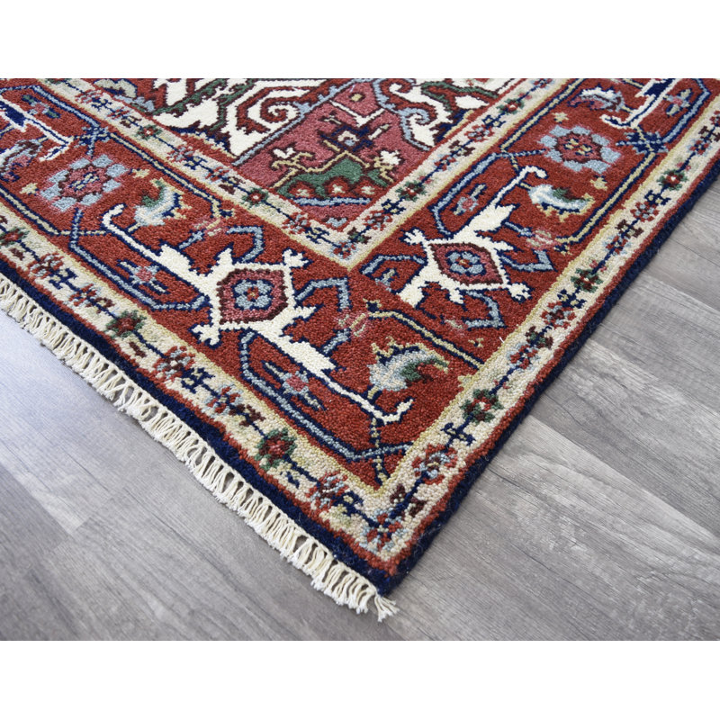 Tapis bleu royal royal Heriz, Rectangle 4pi x 6 pi