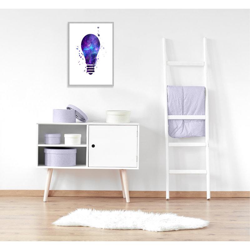 Décoration murale pour enfants light vagues, H 35,5 po x l 25,5 po x P 1,19 po, Encadré de boîte argent