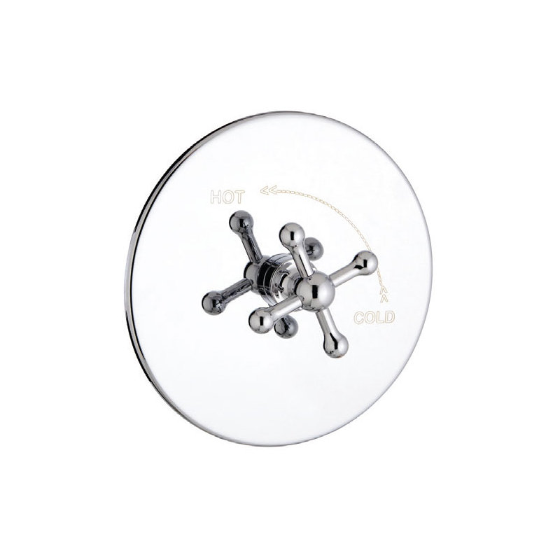 Round Pressure Balance Shower Complete with Valve, Polished Chrome