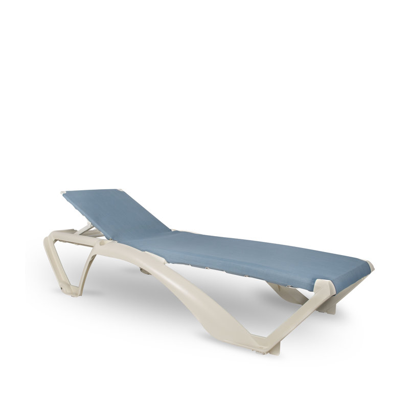 Marina Club Sunlounger, Ivory, Atlantic Blue
