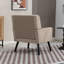 Fauteuil d'appoint moderne du milieu du siècle, 68 cm (26,77 po), revêtement en lin, fauteuil confortable avec dossier capitonné, coussin en mousse haute densité et pieds en bois massif-212931325