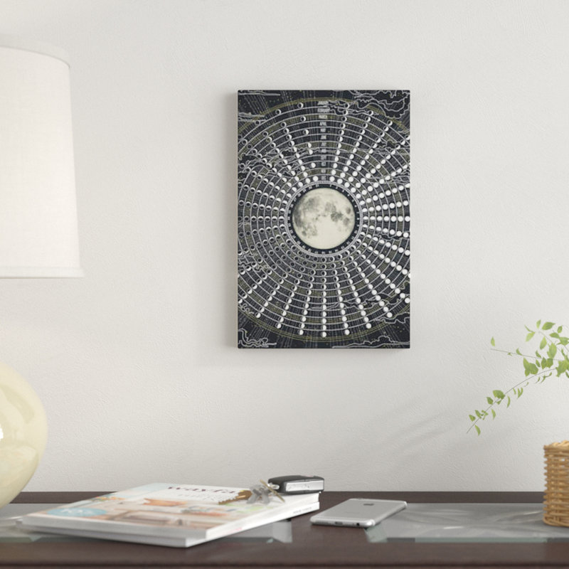 Phases Of The Moon 2017 par Laura Graves - reproduction d'art sur toile tendue, H 12 po x l 8 po x P 0,75 po, Toile tendue