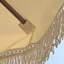 Parasol raffiné décontracté en bois massif de 7 pi Boho pour hôtel de charme, salon Vineyard Estate, spa bien-être - rustique bohémien, beurre-147701114-147701116