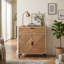 Armoire de rangement en brun antique | Structure solide en bois massif + panneau de fibres à densité moyenne, espace de rangement double pour maximiser l'espace