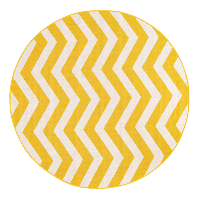 Chevron Indoor / Outdoor Rug, Round 7'1"