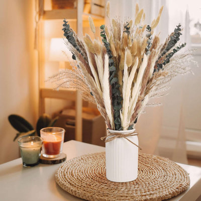 110 Pack Natural Dried Pampas Grass Bonquet Boho Home Decor Bouquet Dried Reed Flowers for Wedding