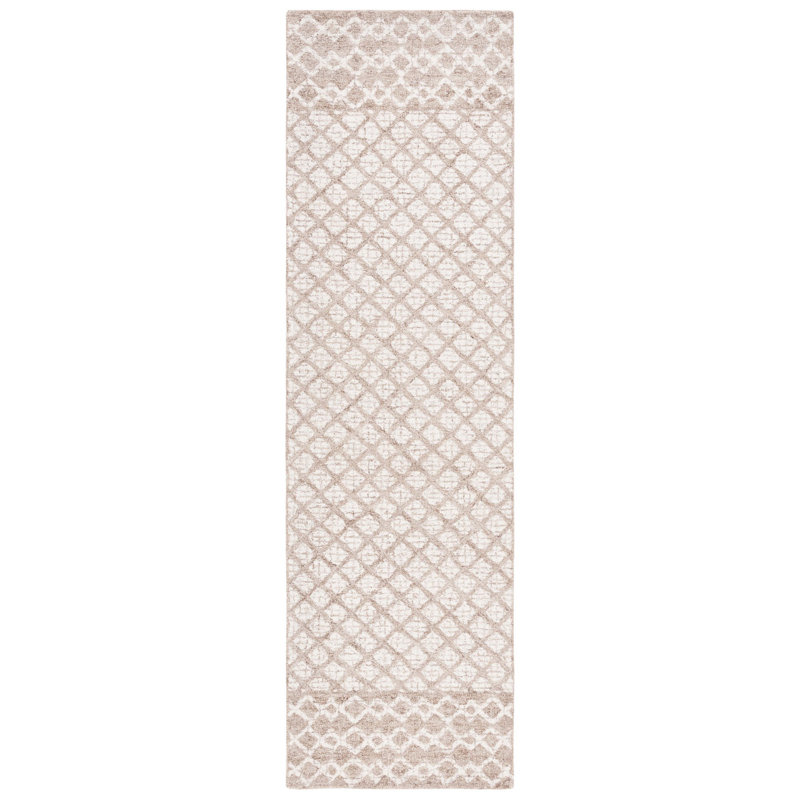 Abstract Hand Tufted Wool, Cotton Geometric Rug, Runner 2'3" x 8'