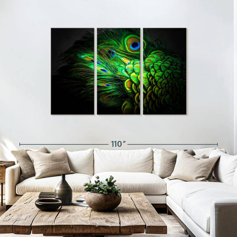 Brampt Emerald Peacock Feather, 48" H x 74" W