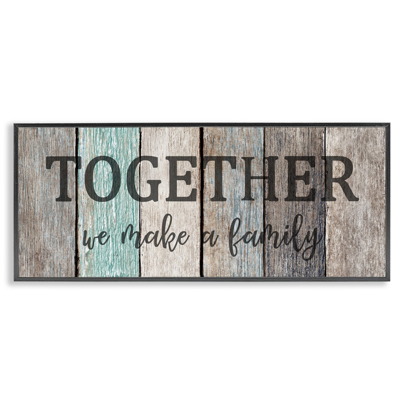 «Together We Make a Family», estampe numérique par Kim Allen, Giclée encadrée noir minuit, H 10 po x l 24 po
