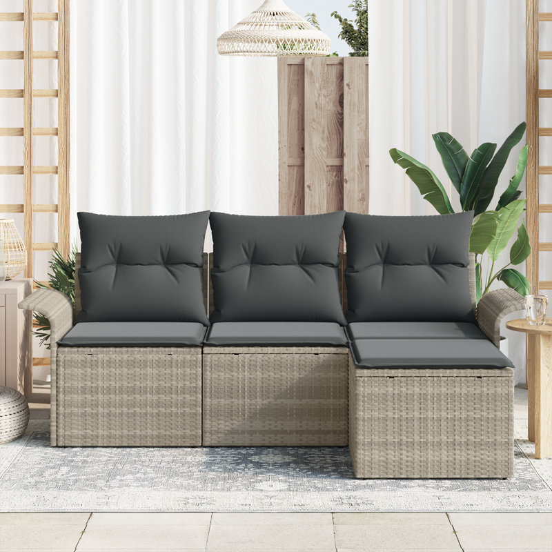196cm Wide Patio Sofa with Cushions