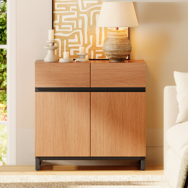Aadam Gleanarm Steel Accent Cabinet, Mocha