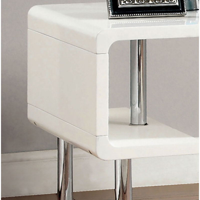 Table basse avec rangement Annnora, Blanc