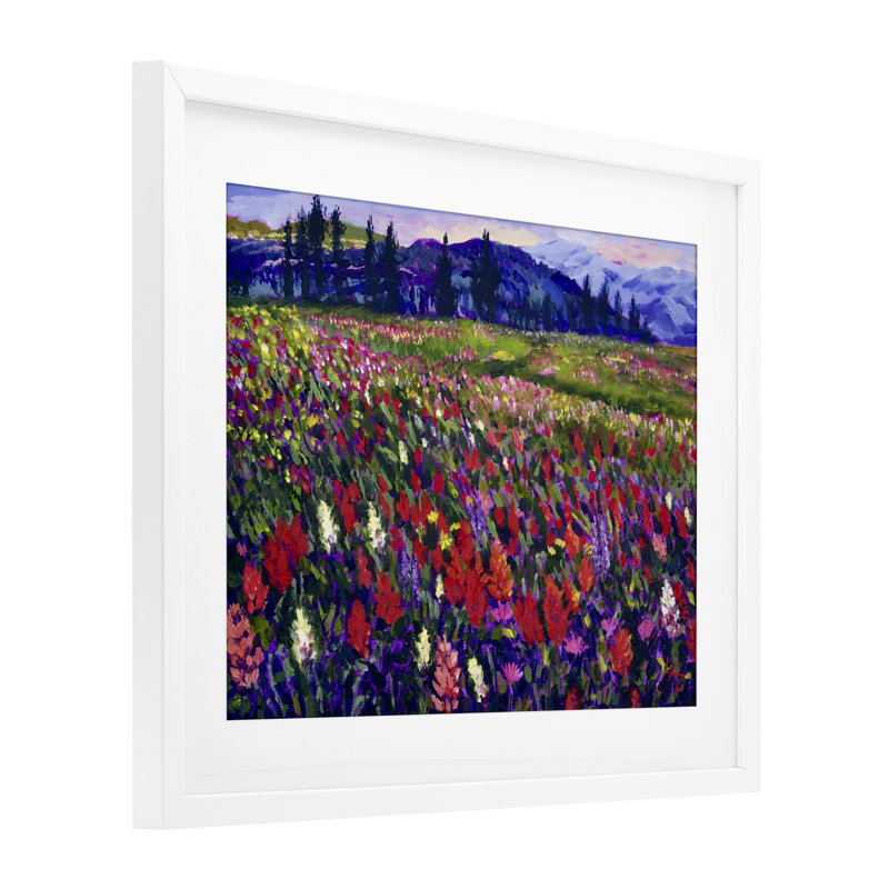 «Roadside Rhyth Meadow», reproduction sous verre encadrée, conception par Lee Ann Zirbes, H 13 po x l 16 po