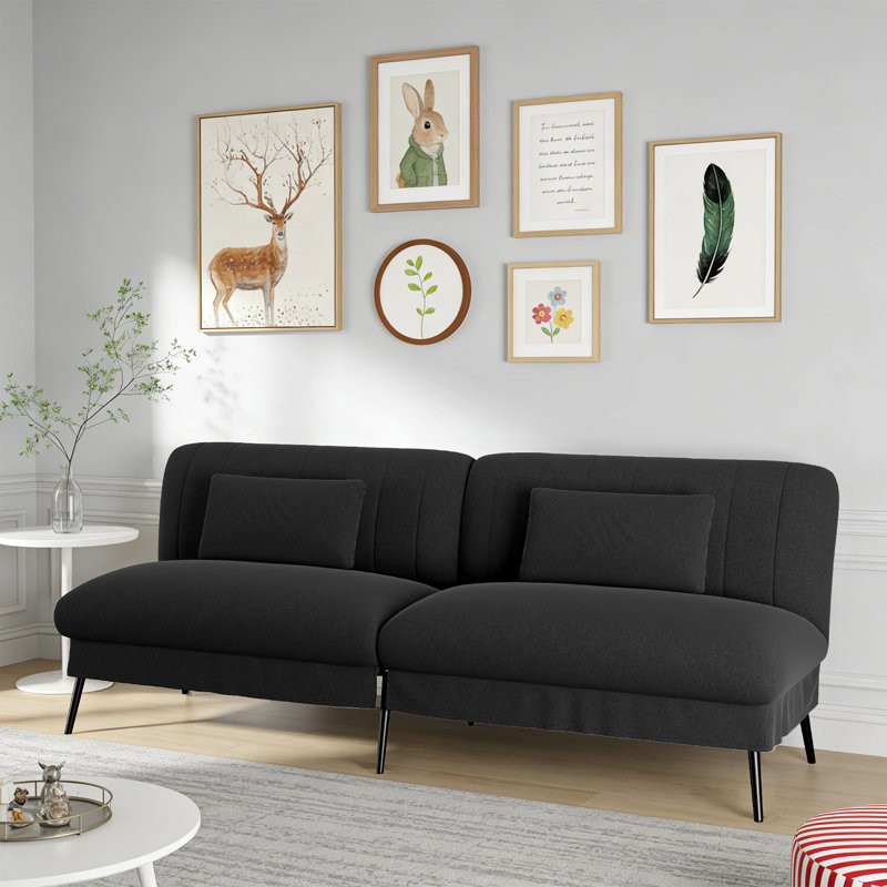 2 Seater Fabric Sofa, Black