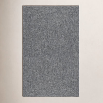 Edie Gray White Hand-Braided Outdoor Shag Rug