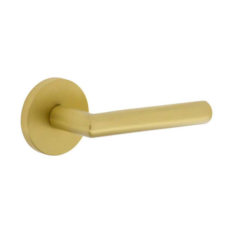 Viaggio Circolo Rosette Privacy (Bed & Bath) with Moderno Lever, Right, 2.75", Satin Brass