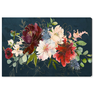 " Large Floral And Botanical Fall Floral Navy, Traditional Blue " by Oliver Gal
