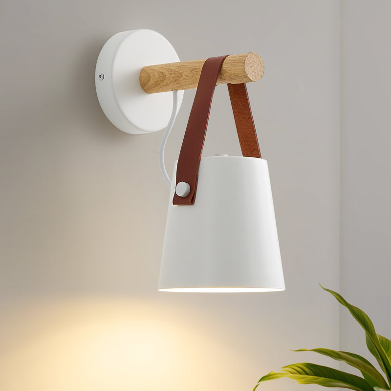 Applique murale, lampe de chevet industrielle blanche pour chambre à coucher