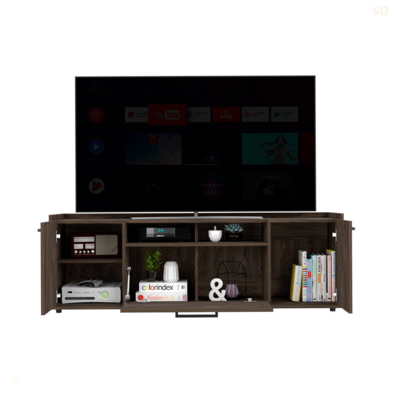 Brock Rectangle 2-Door TV Stand, Walnut