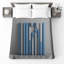 Couvre-lit matelassé à structure verticale bleu gris toutes tailles-126077746