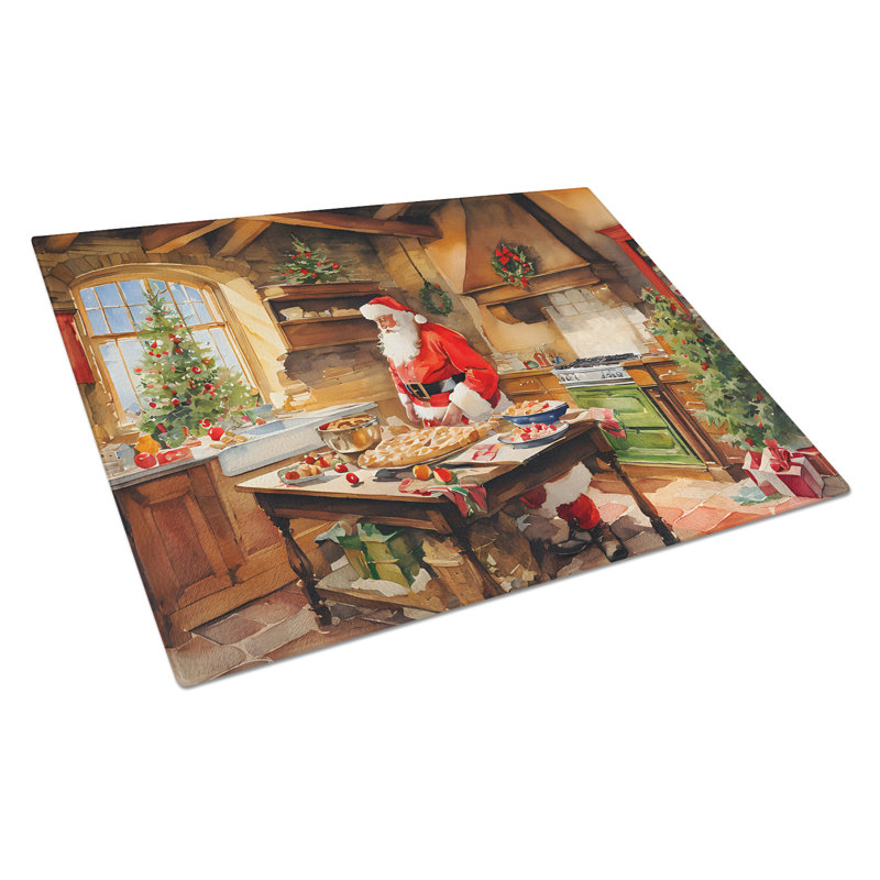 Grande planche à découper en forme de biscuits avec père Noël