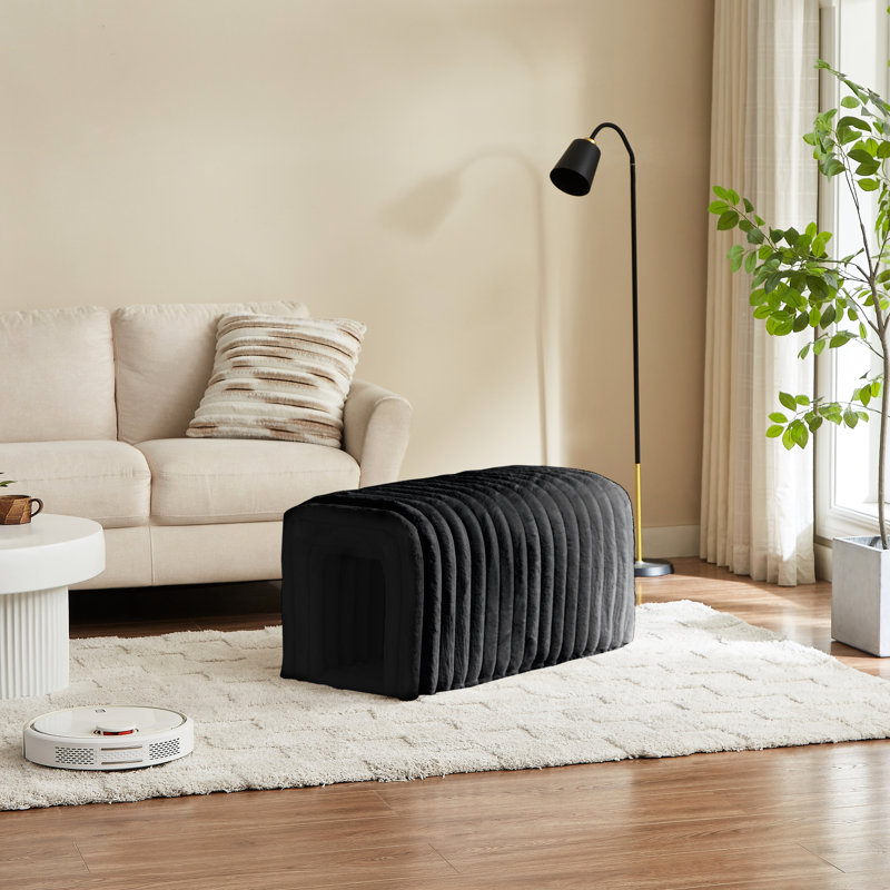 Velours côtelé avec compartiment de rangement - noir