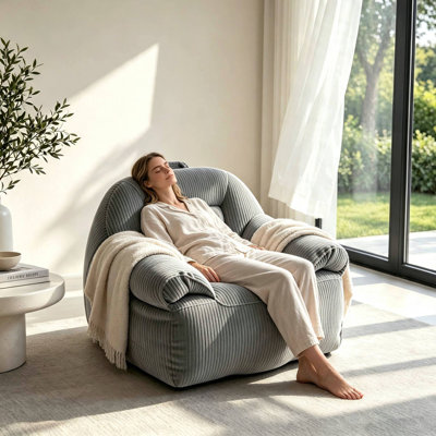Tissu en velours côtelé pour canapé Boneless Bean Bag