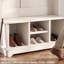 Porte-manteau d'entrée OMCHOM 180 cm avec banc et rangement à chaussures, en bois, avec banc 6 en 1 pour vestiaire, rangement et 5 crochets, compartiment de rangement supérieur, 4 casiers à chaussures et tablette réglable.-130446673