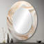Abstrait blanc laiteux abstrait - grand miroir mural ovale sur métal-597597642