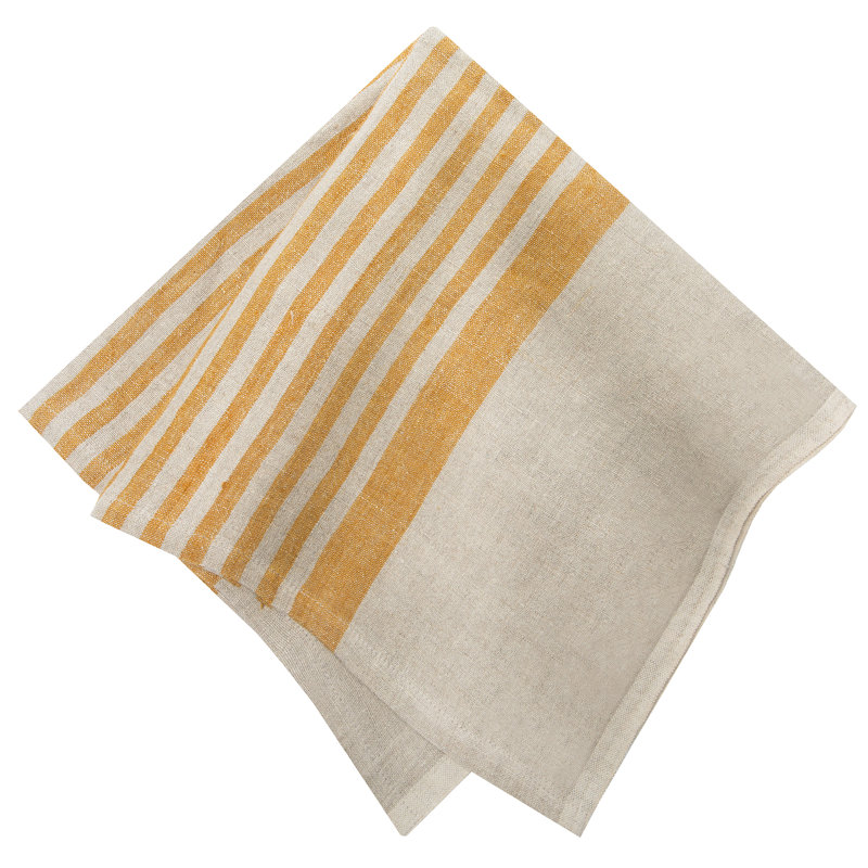 Brittany Square Napkin, Natural/Mustard