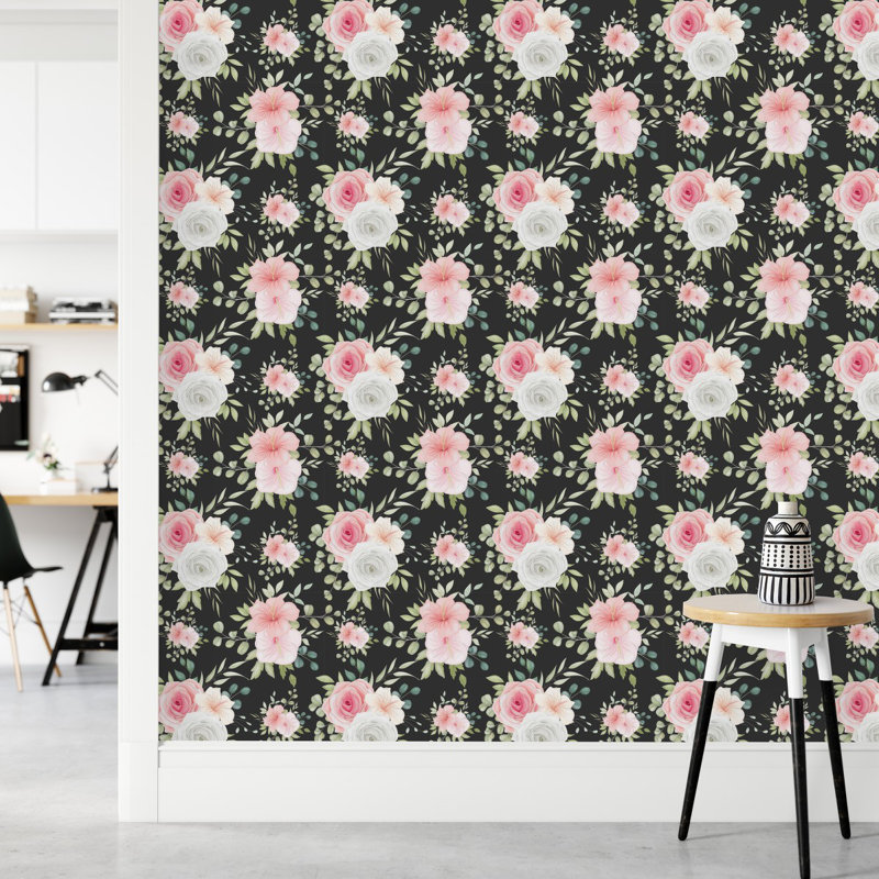 Panneau de papier peint adhésif L 18,75 pi x l 25 po Rose