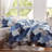 3-Piece King Size Quilt Set - Lightweight Microfiber Bedspread & 2 Pillow Shams, Blue Patchwork Floral Pattern, Oversized 98x106 Inches, All-Season Bed Cover-122724118-122724113