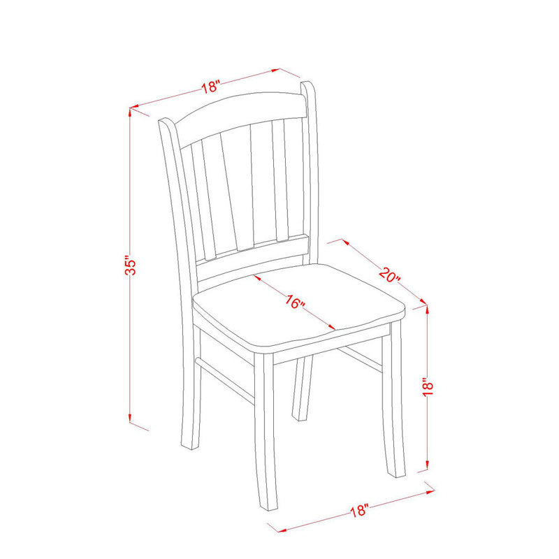 Ensemble de salle à manger uni, Acajou, Acajou, 3 Pieces: Table. 2 Chair