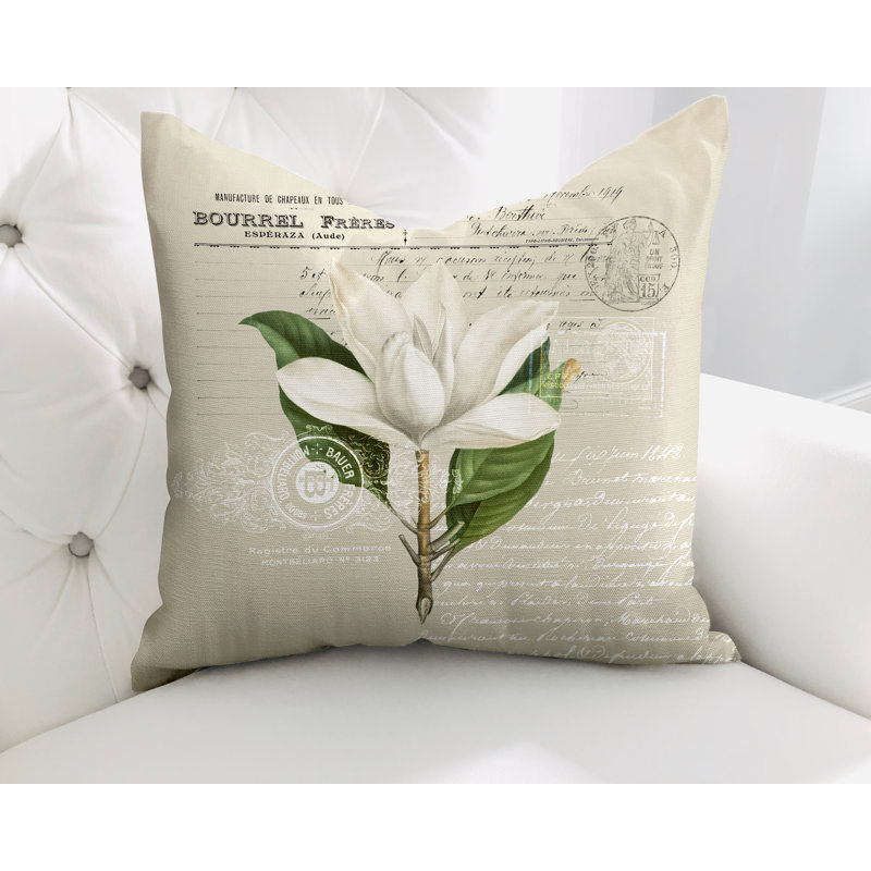  Housse de coussin en coton Aurelie, Beige, L 17 po x H 17 po
