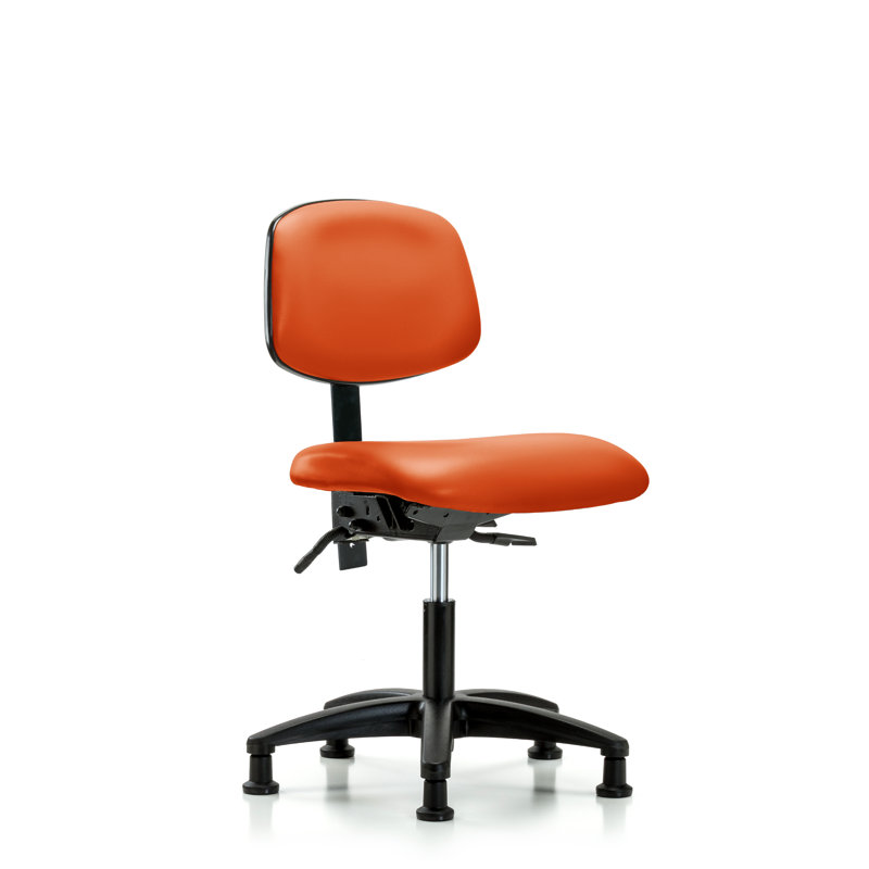 Adaline Vinyl Task Chair, Glides, Tilt Included, Orange