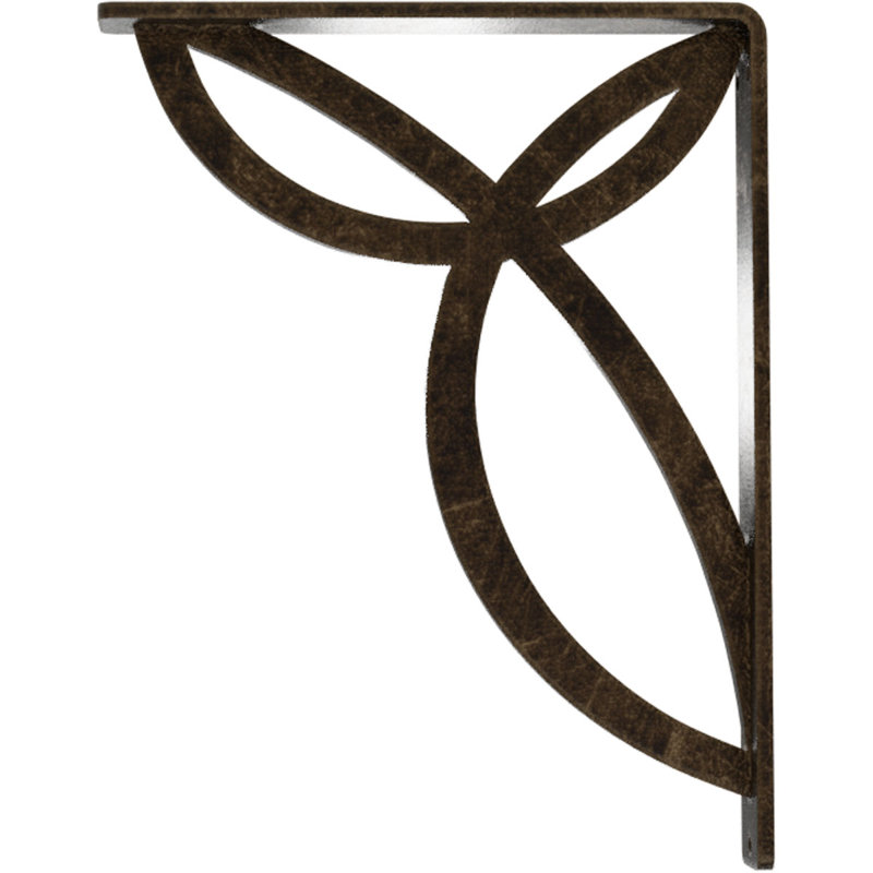 Versailles Wrought Iron Bracket, Antiqued Pale Gold, 10" H x 1.5" W x 7.5" D