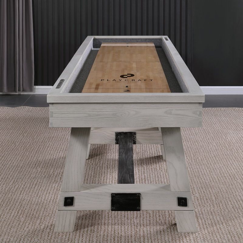 Playcraft Yukon 12’ Pro-Series Shuffleboard, Weathered Fieldstone, Northern Drift, No