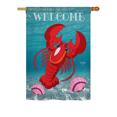 Drapeau maison en polyester 2 côtés homard