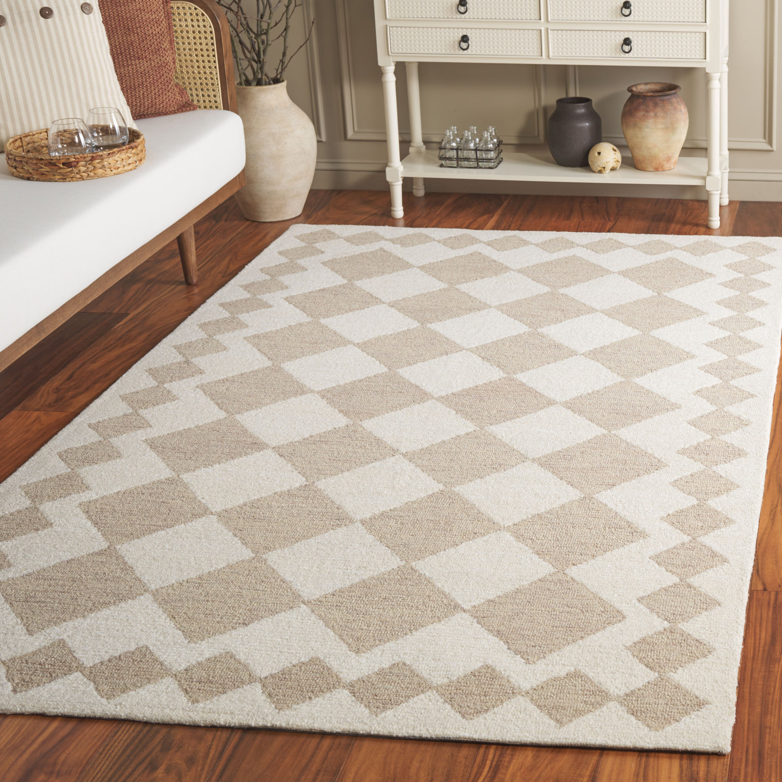 Claude Hand-Tufted Geometric Rug, Rectangle 6' x 9'